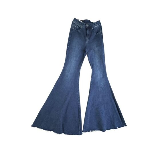 WE THE FREE people CRVY bell bottom jeans size 26 lace up detail in back - Picture 4 of 9